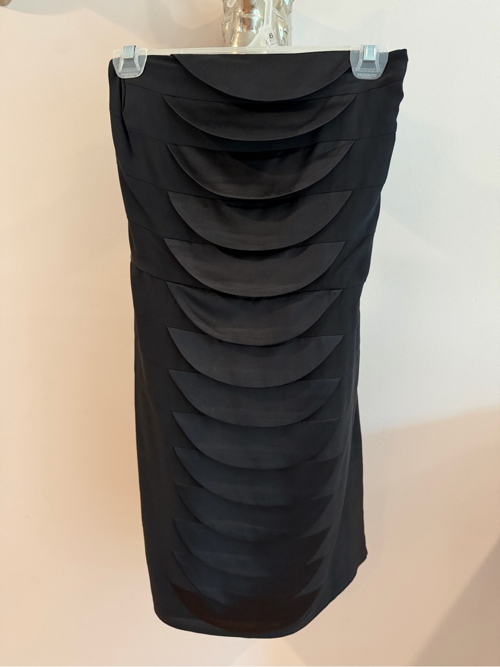 Elegant Black silk Layered cocktail dress